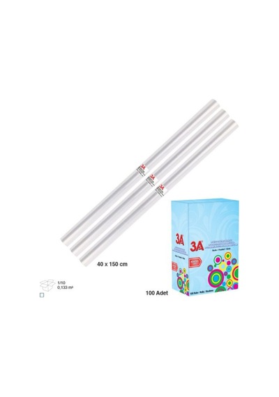 3a Şeffaf Buzlu Kitap Kaplama Rulosu 40 X 150 Cm 10 Adet