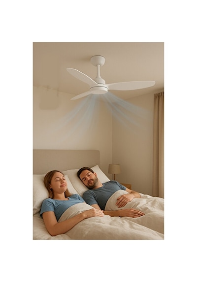 Uzaktan Kumandalı 70w Led Aydınlatmalı Tavan Vantilatörü 3 Renk Aydınlatma Pervaneli Ampul
