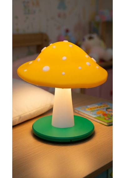 Dekoratif Mantar Gece Lambası - 3d Tasarım Estetik Oda Dekoru - Hediyelik Masa Lambası Mood Light Sarı