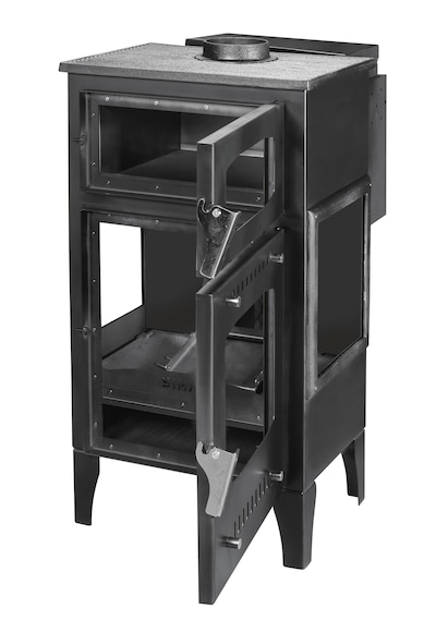 Geniş Camlı Odun Ve Pelet Şömine Sobası - 8 Kw, Fırınlı Odunlu Soba, Pelet Soba Sm26