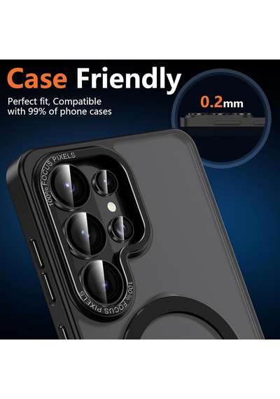 Samsung Galaxy S26 Ultra İçin Kolay Kurulum Aparatlı Kamera Lens Koruyucu 9h Temperli Cam Hd Görüntü Darbelere Karşı S26 Ultra Koruyucu Alüminyum Alaşım Çerçeve S26 Ultra Kamera Koruma Siyah