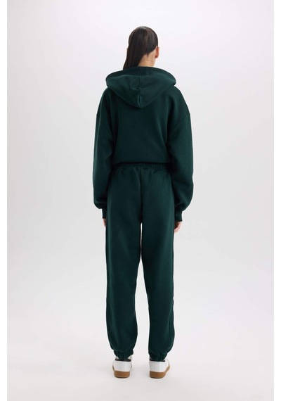 Defacto Standart Boy Beli Paçası Lastikli Cepli Basic Düz Kalın Kumaş Jogger Eşofman Altı D9934AX24WNGN465 Yeşil