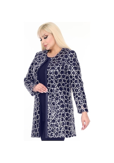 Ladies First Büyük Beden 3924 Lacivert Ceket+bluz Takım 001