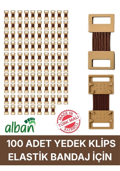 100 Adet Tüm Elastik Bandajlarla Uyumlu Yerli Üretim Esnek Ve Sağlam Bandaj Kopçası