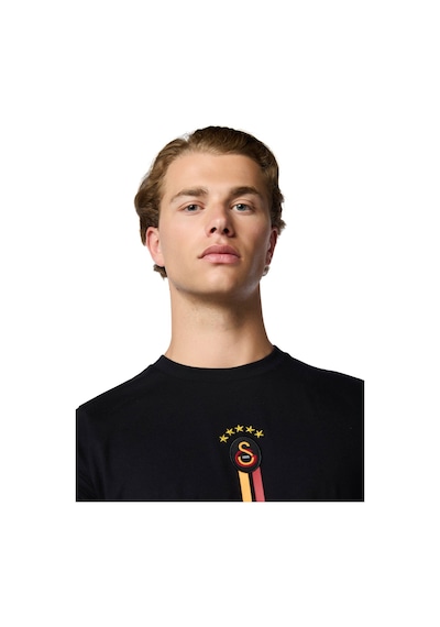 Galatasaray Lisanslı 5 Yıldız Detaylı Siyah T-shirt Aslan Ahşap Kutulu E251398
