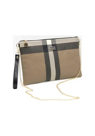 Silver Polo Sp1034 Kadın Portföy & Clutch Ekose Kahve-siyah