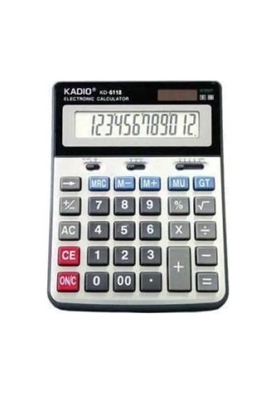 Kadio Kd-6118 Masaüstü Hesap Makinesi - 12 Haneli Büyük Lcd Ekran, Güneş Enerjili Ve Pilli, Çift Güç Kaynağı, Diğer