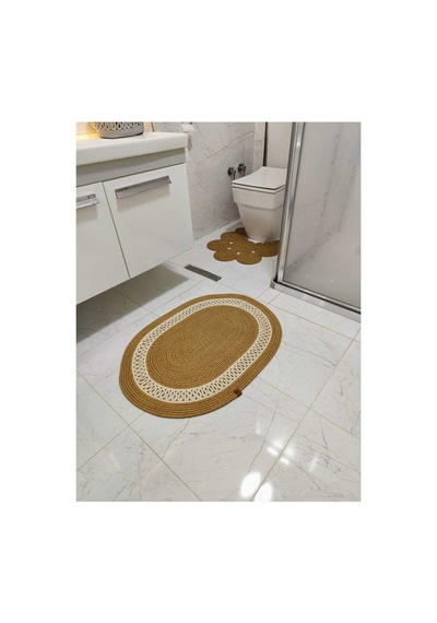 Jüt Desenli Kapı Önü Paspas Banyo Paspası Balkon Paspası Hediyelik Ev Eşyası Hasır Krem Hasır Krem