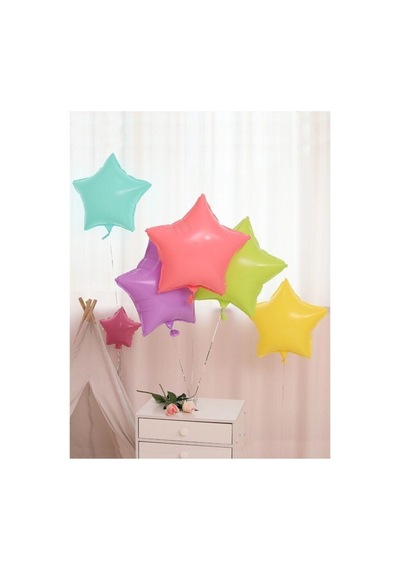 18 Inç Makaron Yıldız Folyo Balon Lila Mavi