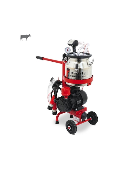 Melasty Micro Tekli İnek Süt Sağma Makinesi Paslanmaz Güğüm - Kauçuk Memelik Kuru Pompa