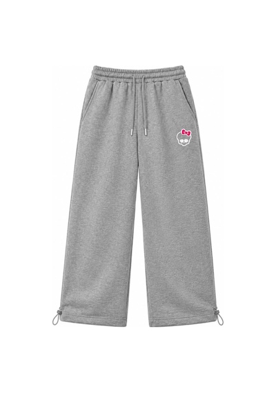 Zaee Kitty Skull Nakışlı Ayarlanabilir Paça Baggy Eşofman Altı gri