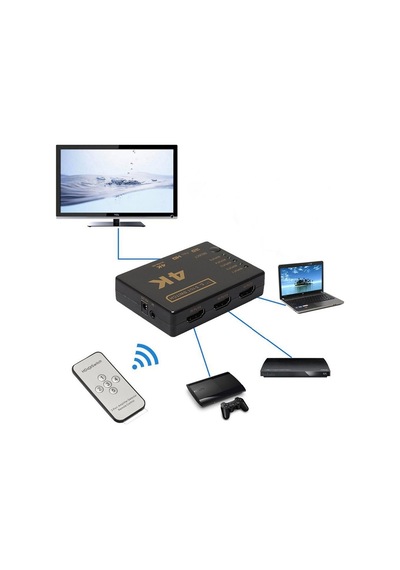 4K HDMI switch kumandalı 1.4b 1080P 5 giriş 1 çıkış ultra hd switch