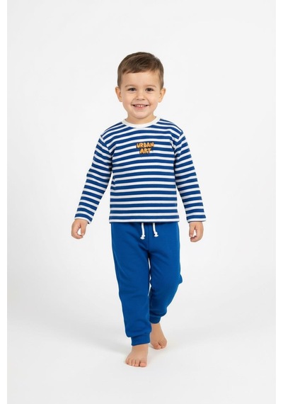 Miababy Urban Art Baskılı 2 Li Takım Saks Mavi