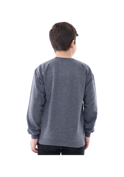 Zuzunga Basic Bisiklet Yaka Şardonlu Çocuk Sweatshirt 3-10 Yaş Antrasit