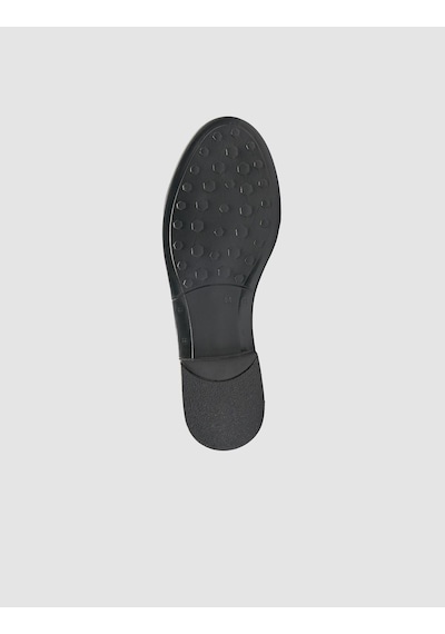 Cabani %100 Hakiki Deri Siyah Püsküllü Kadın Loafer Siyah