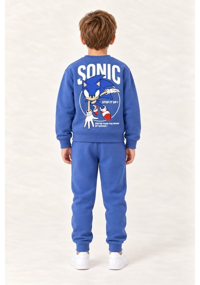 Erkek Çocuk Sonic Baskılı Eşofman Takım Mavi