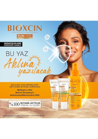 Bioxcin Sun Care Spf 50 Yüz Güneş Kremi 50 Ml Karma Yağlı Cilt Ve Vücut Güneş Spreyi 200 Ml