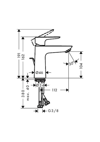 Hansgrohe Talis E Tek Kollu Lavabo Bataryası 110 Kumandalı Krom