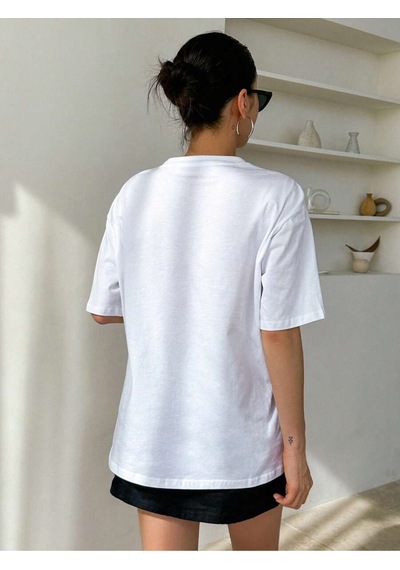 Uyguntarz Unisex Clarıty And Candor Baskılı Tasarım Tshirt Beyaz