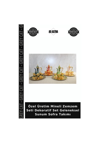 Özel Üretim Mineli Zemzem Seti Dekoratif Set Geleneksel Sunum Sofra Takımı Diğer