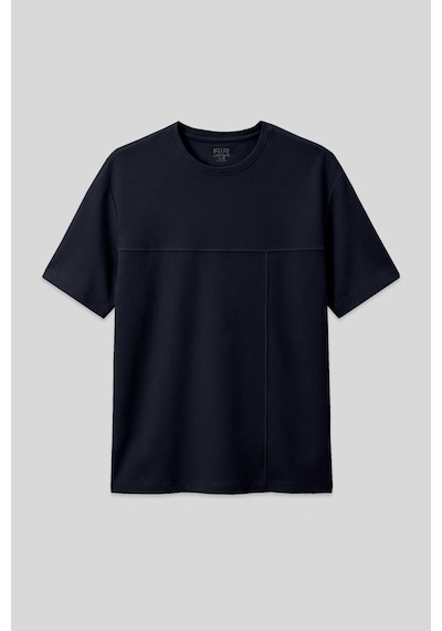 Air Jones Tommy Life Lacivert Waffle İnterlok Yüzeyi Dokulu Oversize Fit Basic Erkek T-shirt - 88380 Lacivert