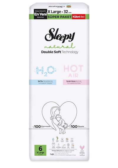 Sleepy Natural Double Soft Külot Bez 6 Beden Xl 15-25 Kg 32'li 6 Numara