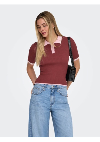 Only Onlmeddı Knitted Kırmızı Kadın T-shirt 15363165 Kırmızı