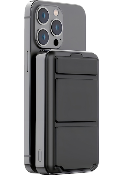 Buff BP13 10000 Mah Magsafe Dijital Göstergeli Standlı PowerbanK Siyah