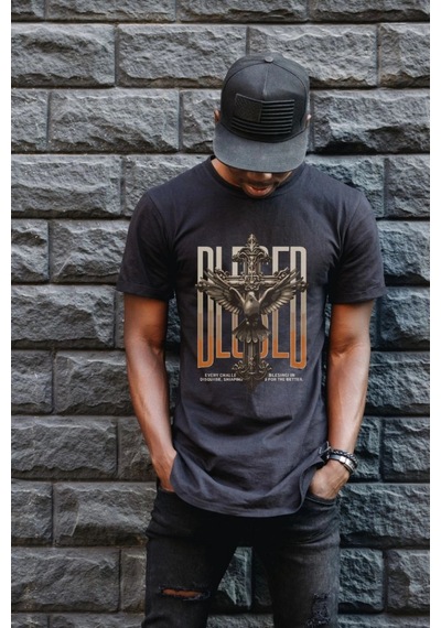 Freedom Store Unisex Oversize 24/1 Penye Dtf Baskılı Tişört - Dtf94 Siyah