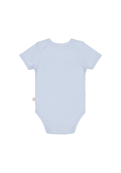 Civil Baby Düz Renkli Kısa Kol Çıtçıtlı Badi - Mavi 0-1 Ay Mavi
