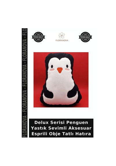 Delux Serisi Penguen Yastık Sevimli Aksesuar Esprili Obje Tatlı Hatıra Çok Renkli