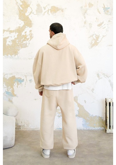 Krem Cozy Basic Oversize Sweatshirt Krem