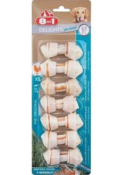 8in1 Delights Pro Dental Xs Boy Kemik 7'li, 84 Gr. Köpek Ödülü