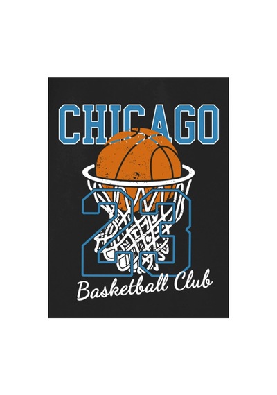 Tarzsokak Unisex Chicago76 Baskılı Oversize Kapüşonlu Sweatshirt Siyah