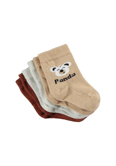 Civil Baby Panda 3'lü 6- Bebek Erkek Çorap Set Standart