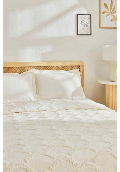 Kaşmir Home Emma Çift Kişilik Yatak Örtüsü Offwhite