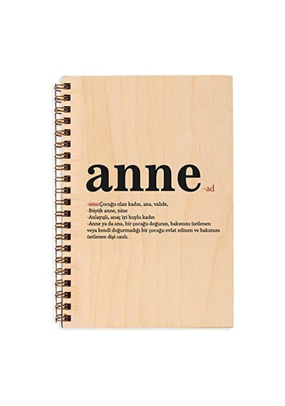 Anneler Günü Hediyesi Ahşap Kapaklı Defter