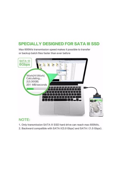 "usb 3.0 Sata - Ssd Dönüştürücü Kablosu - Hdd/ssd İçin Led Göstergesine Sahip 2.5 İnç Harici Sabit Sürücü Adaptörü"