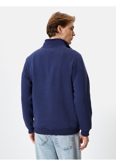Koton Yarım Fermuarlı Sweatshirt Basic Dik Yaka Ribanalı Uzun Kollu Lacivert 4sam70002mk Lacivert Koton Yarım Fermuarlı Sweatshirt Basic Dik Yaka Ribanalı Uzun Kollu Lacivert 4sam70002mk Lacivert