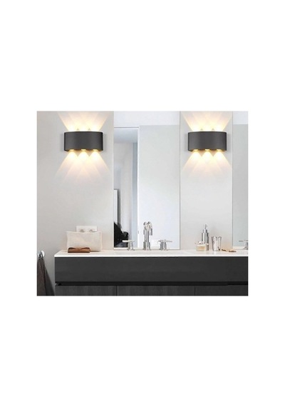 Voltlight 10w Led Aplik Aydınlatma Çift Taraflı Led Dekoratif Duvar Aplik Siyah