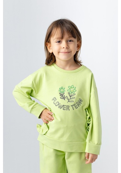 Zeyland Kız Çocuk Nakış Detaylı Sweatshirt-yesıl Yeşil
