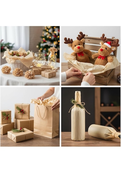 Kraft Pelur Kağıt - Hediye Ve Çiçek Paketleme Kağıdı, 25 Li Paket, 50x70 Cm