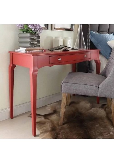 Wooding 120 Cm Masif Kırmızı Lake Bonamy Çalışma Masası Kırmızı