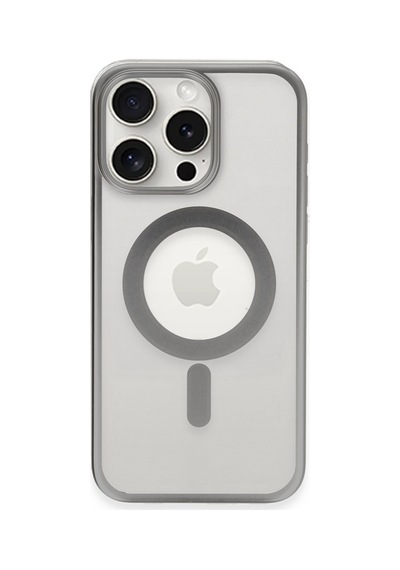 Apple iPhone  Uyumlu,  15 Pro Max Kılıf Erozi Magsafe Kapak - Gümüş