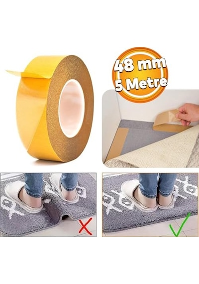 Taraflı Yapışkan Tela- Amerikan Tela - Etek Paça Telası 1 5cm 50m 1 Adet Kağıtsız Tek Ebat