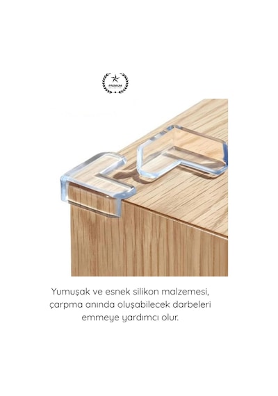 Köşekoruma Silikon Şeffaf Masa Kenarı Koruma Aparatı 8 Adet Yapışkanlı Köşe Koruyucu Bebek Çocuk Gü