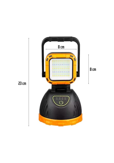 Powermaster Pm-8033a Solar Şarjlı 6 Modlu El Feneri Ve Işıldak Acil Durum Lambası Beyaz Sarı Kırmızı