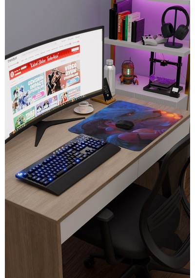 Mononoke Hime Anime V5 - 48x40 Xl Gaming Kauçuk Kaymaz Taban Mouse Pad Fare Altlığı