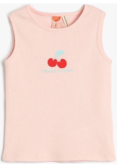 Koton Atlet Kolsuz Bisiklet Yaka Fitilli Baskılı Pamuklu Pembe 3smg30022ak 3SMG30022AK274 Pembe