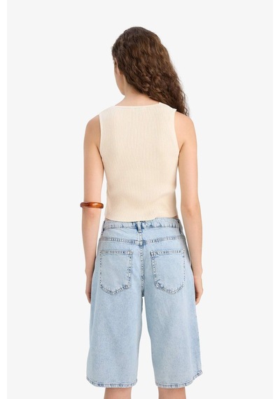 Defacto Coool Slim Fit Dar Kesim V Yaka Yelek E4738ax25sper105 Ekru
